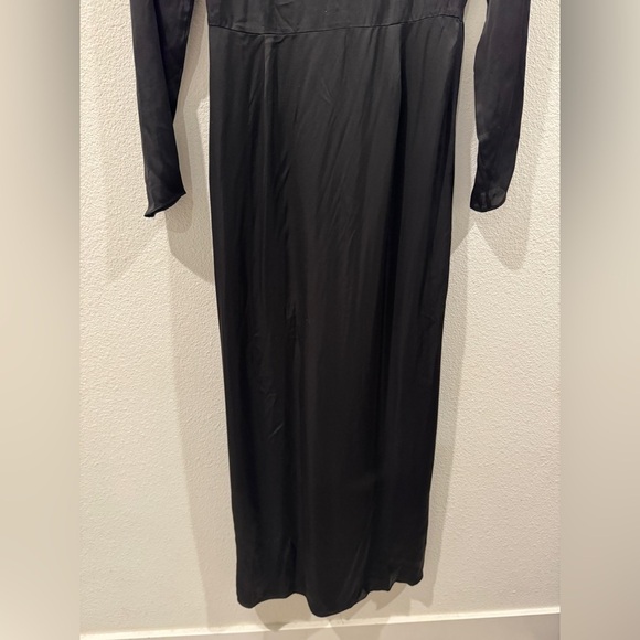 NWT The Kooples Black Long Sleeve V Neckline Maxi Dress Size 2 - Picture 13 of 17